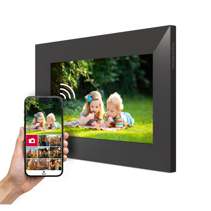 Thomson Cadre Photo Numérique 7 Pouces, Écran IPS, Écran Tactile HD, WLAN, Partage Direct Via App, Fonctions Intelligentes, Cadr