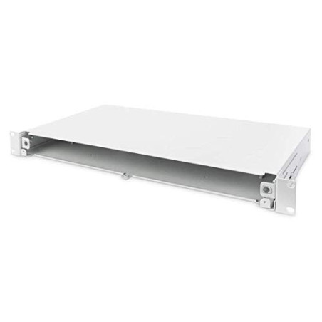 DIGITUS Boîte d'épissure Fibre Optique - Panneau de Brassage Fibre Optique - 19 Pouces 1U - Non équipé & sans Cache - Gris