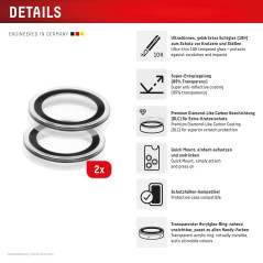 DISPLEX Lentille d'appareil photo de qualité supérieure - Compatible avec iPhone Air - Anneaux simples - 10H - Transparent - Mon