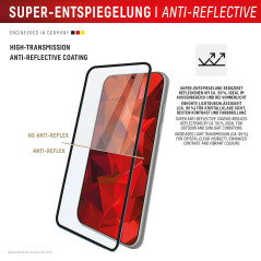 Displex Verre de protection de qualité supérieure (Full Cover, 10H) compatible avec iPhone 17 Pro Max, cadre de montage écologiq