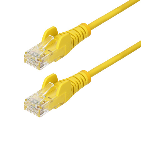 StarTech.com Câble Ethernet CAT6 Jaune Fin de 15m, Sans Accroc, 100W PoE, UTP, LSZH, Fil de Cuivre Pur 28AWG, Cordon RJ45
