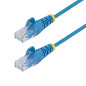 StarTech.com Câble Ethernet CAT6 Bleu Fin de 10m, Sans Accroc, 100W PoE, UTP, LSZH, Fil de Cuivre Pur 28AWG, Cordon RJ45 StarTech.com Câble Ethernet CAT6 Bleu Fin de 10m, Sans Accroc, 100W PoE, UTP, LSZH, Fil de Cuivre Pur 28AWG, Cordon RJ45