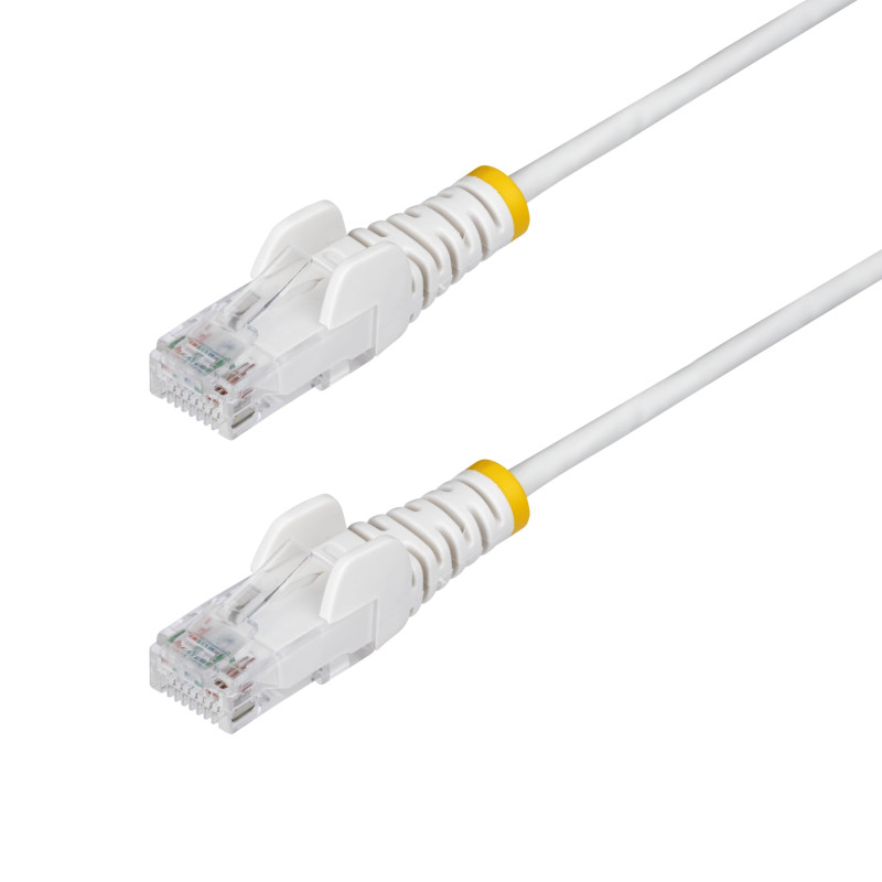 StarTech.com Câble Ethernet CAT6 Blanc Fin de 15m, Sans Accroc, 100W PoE, UTP, LSZH, Fil de Cuivre Pur 28AWG, Cordon RJ45 StarTech.com Câble Ethernet CAT6 Blanc Fin de 15m, Sans Accroc, 100W PoE, UTP, LSZH, Fil de Cuivre Pur 28AWG, Cordon RJ45