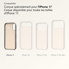 Beats Coque pour iPhone 17 équipée MagSafe avec Commande de l'appareil Photo, Fini Mat, Doublure en Tissu Microfibre - Gris Gran