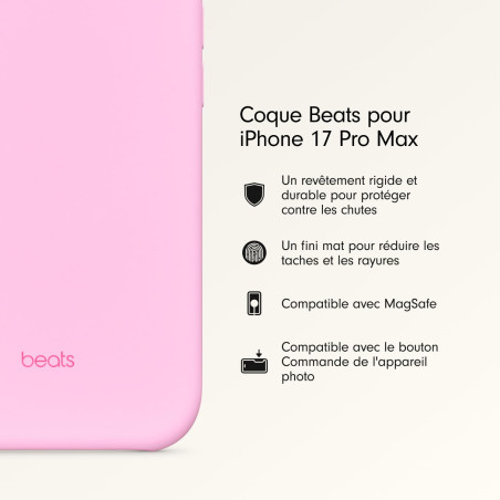 Beats Coque pour iPhone 17 Pro Max équipée MagSafe avec Commande de l'appareil Photo, Fini Mat, Doublure en Tissu Microfibre - R