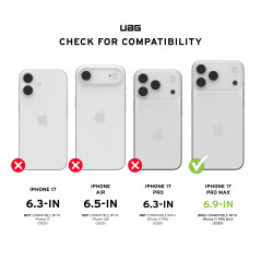 Urban Armor Gear Plyo MS Case Compatible Apple iPhone 17 Pro Max Coque (Chargement sans Fil/magnétique, Air-Soft Coins aux Chute