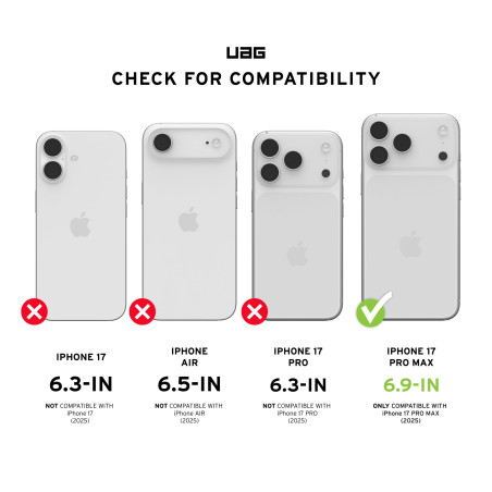 Urban Armor Gear Plyo MS Case Compatible Apple iPhone 17 Pro Max Coque (Chargement sans Fil/magnétique, Air-Soft Coins aux Chute