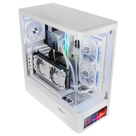 Mars Gaming MC-LCDPRO Boîtier Gaming ATX Écran LCD IPS 7.2" Personnalisable Verre Trempé Courbé Avant et Latéral Structure à Dou