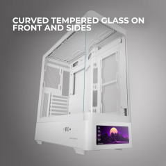 Mars Gaming MC-LCDPRO Boîtier Gaming ATX Écran LCD IPS 7.2" Personnalisable Verre Trempé Courbé Avant et Latéral Structure à Dou