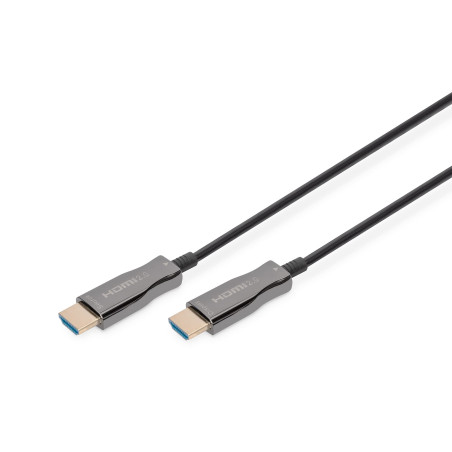DIGITUS Câble HDMI en Fibre Optique – 15 m – UHD 4k 60 Hz 1080p 120 Hz – HDMI 2.0 – 18 Gbps – Arc, HDR, HDCP 2.2, CEC – Câble Hy
