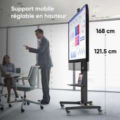 ONKRON Support TV roulettes 50-90 Pouces, Tele Portable sur Pied Charge Max 100 kg, Support TV sur Pied Roulant VESA 200x200-800