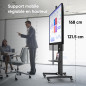 ONKRON Support TV roulettes 50-90 Pouces, Tele Portable sur Pied Charge Max 100 kg, Support TV sur Pied Roulant VESA 200x200-800