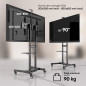 ONKRON Support TV roulettes 50-90 Pouces, Tele Portable sur Pied Charge Max 100 kg, Support TV sur Pied Roulant VESA 200x200-800
