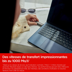 Sandisk Extreme Pro 2 to High-Performance Clé USB Type-C (Jusqu’à 1000 Mos/s en Lecture el Jusqu’à 900 Mo/s en écriture, RescueP