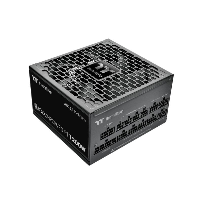 Thermaltake Toughpower PT 1200W | ATX 3.1 | PCIe 5.1 | 80Plus Platinum | Bloc d’Alimentation modulaire | Noir Thermaltake Toughpower PT 1200W | ATX 3.1 | PCIe 5.1 | 80Plus Platinum | Bloc d’Alimentation modulaire | Noir