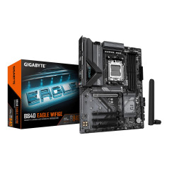 GIGABYTE B840 Eagle WIFI6E Carte Mère - Processeurs AMD Ryzen 9000, VRM 8+2+2 Phases, Jusqu’à 8200MHz DDR5(O.C), 2xPCIe 4.0 + 1x