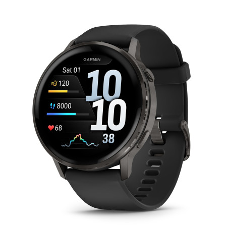 Garmin Venu 4, 45mm - Montres GPS connectées avancées Forme et santé avec écran Ultra-Lumineux et coloré, Lampe LED intégrée et