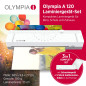 OLYMPIA A 120 Combo Plastifieuse A4 | Plastifieuse compacte avec coupe-papier intégré | Pour films de plastification de 80 à 125 OLYMPIA A 120 Combo Plastifieuse A4 | Plastifieuse compacte avec coupe-papier intégré | Pour films de plastification de 80 à 125