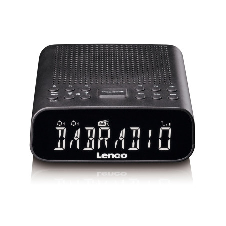 Lenco CR-606BK Radio-réveil Compact avec Dab+/FM, Bluetooth® 5.3, écran LCD à intensité Variable, Double Alarme, Fonction Snooze