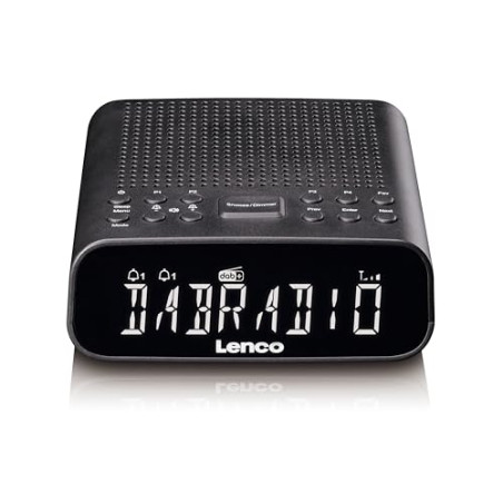 Lenco CR-606BK Radio-réveil Compact avec Dab+/FM, Bluetooth® 5.3, écran LCD à intensité Variable, Double Alarme, Fonction Snooze
