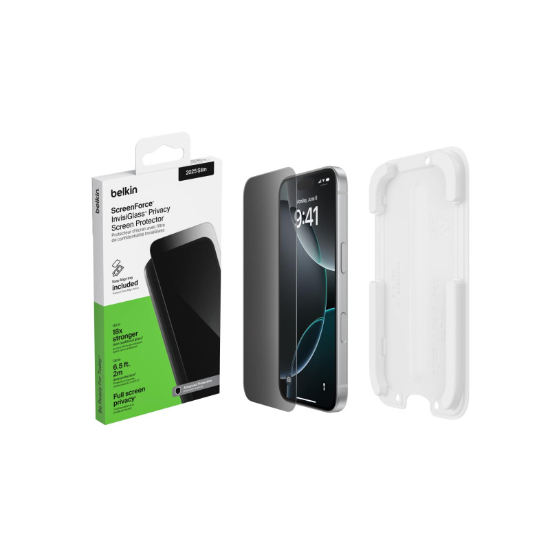 Belkin ScreenForce InvisiGlass Privacy Protection d'écran pour iPhone Air, Vitre Protection Écran, Protection Antirayure, Suppor Belkin ScreenForce InvisiGlass Privacy Protection d'écran pour iPhone Air, Vitre Protection Écran, Protection Antirayure, Suppor