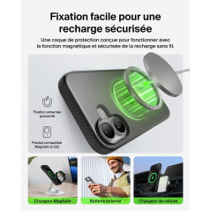 Belkin SheerForce Grip Coque iPhone 17, Coque de Protection Compatible MagSafe, Design Fin, Protection avec Rainures Antidérapan