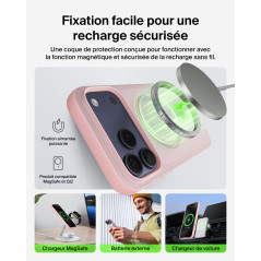 Belkin SheerForce Grip Coque iPhone 17 Pro Max, Coque de Protection Compatible MagSafe, Design Fin, Protection avec Rainures Ant