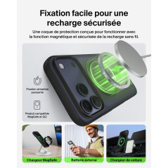 Belkin SheerForce Grip Coque iPhone 17 Pro Max, Coque de Protection Compatible MagSafe, Design Fin, Protection avec Rainures Ant