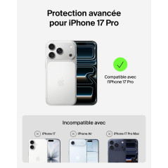 Belkin SheerForce Grip Coque iPhone 17 Pro, Coque de Protection Compatible MagSafe Design Fin, Protection avec Rainures Antidéra
