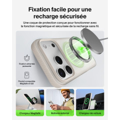Belkin SheerForce Grip Coque iPhone 17 Pro, Coque de Protection Compatible MagSafe Design Fin, Protection avec Rainures Antidéra