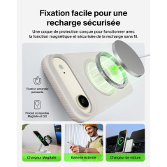 Belkin SheerForce Grip Coque iPhone Air, Coque de Protection Compatible MagSafe, Design Fin, Protection avec Rainures Antidérapa