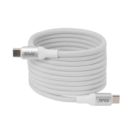 Club3D CAC-3032 USB-C Bobine magnétique 240 W PD3.1 Câble blanc 2 m Charge rapide