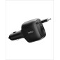 Belkin Chargeur de Voiture USB-C 75W avec Câble USB-C Rétractable, Compatible avec L'iPhone 17 Et 16, Galaxy S25, AirPods, Table