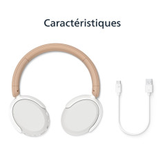Philips TAK5500AL série 5500 Casque Supra-aural Pliable sans Fil Bluetooth 5.4 à réduction de Bruit pour Enfants, 34 Heures d’au