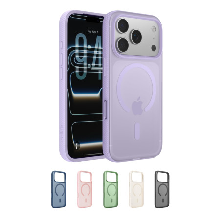 Belkin SheerForce Grip Coque iPhone 17 Pro, Coque de Protection Compatible MagSafe Design Fin, Protection avec Rainures Antidéra