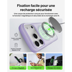 Belkin SheerForce Grip Coque iPhone 17 Pro, Coque de Protection Compatible MagSafe Design Fin, Protection avec Rainures Antidéra