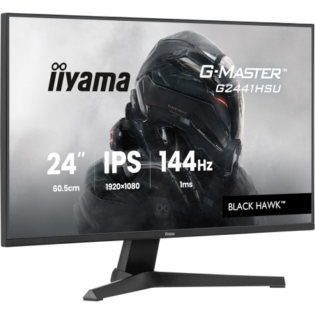 iiyama G-Master Black Hawk G2441HSU-B1 Écran 23.8" IPS 1920x1080@144Hz 1ms 350cd 1500:1 Haut-parleurs HDMI/DP/USB HUB (2x2.0) Bl