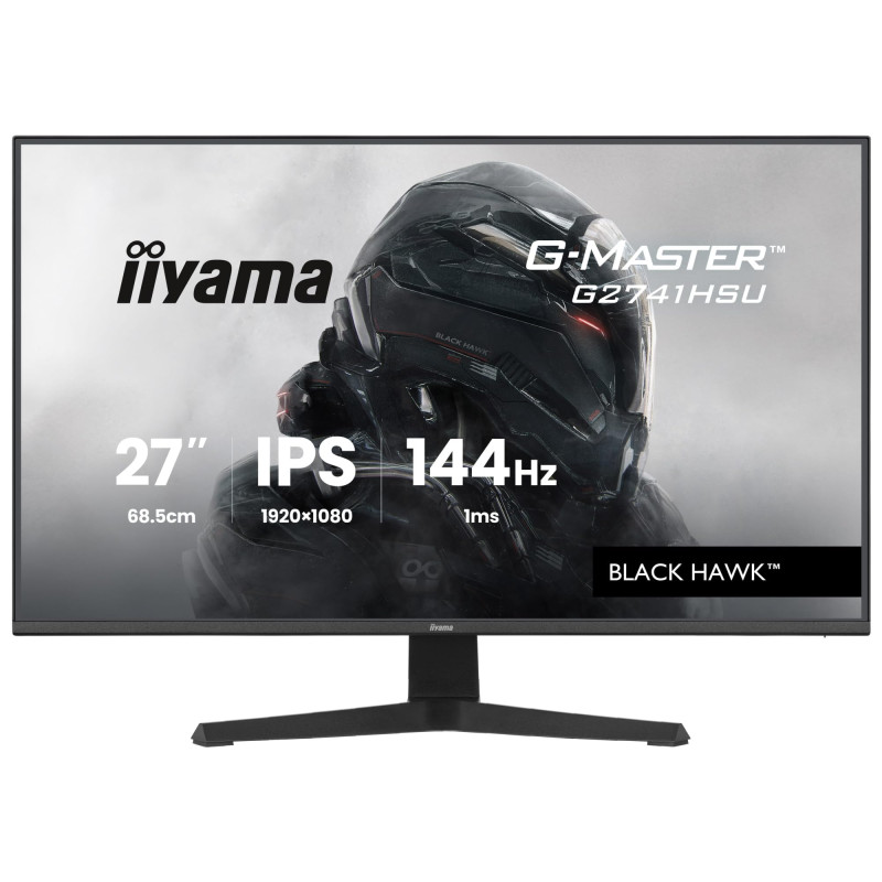 iiyama Ecran G-Master Black Hawk, G2741HSU-B1 IPS, FreeSync/Adaptive Sync, 1920x1080@144Hz, 1ms, 350cd Haut-parleurs, HDMI/DP/US iiyama Ecran G-Master Black Hawk, G2741HSU-B1 IPS, FreeSync/Adaptive Sync, 1920x1080@144Hz, 1ms, 350cd Haut-parleurs, HDMI/DP/US
