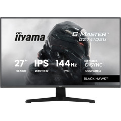 iiyama Ecran G-Master Black Hawk, G2741QSU-B1, IPS, Adaptive Sync, 2560x1440@144Hz, 1ms, Haut-parleurs, HDMI/DP/USB HUB, Black T