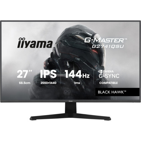 iiyama Ecran G-Master Black Hawk, G2741QSU-B1, IPS, Adaptive Sync, 2560x1440@144Hz, 1ms, Haut-parleurs, HDMI/DP/USB HUB, Black T