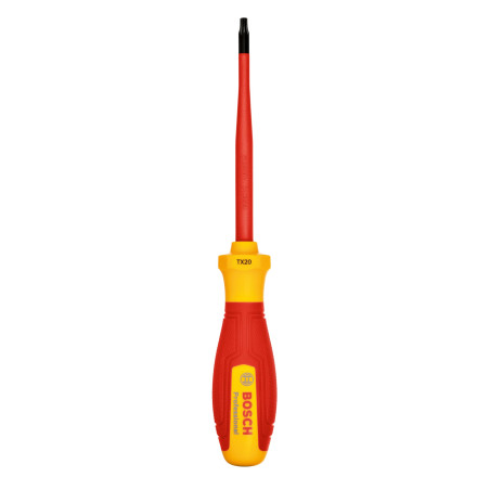 Bosch Professional tournevis VDE plat TX20x100 (certifié jusqu'à 1 000 V, isolé avec un élastomère thermoplastique (TPE))