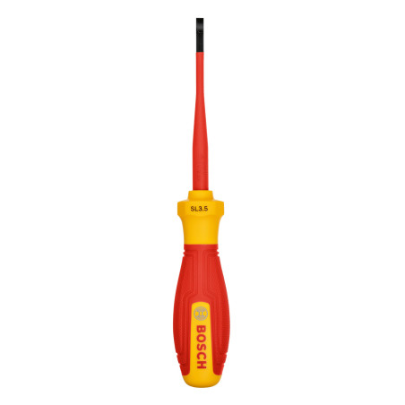 Bosch Professional tournevis VDE plat de 3,5x75 (certifié jusqu'à 1 000 V, isolé avec du polypropylène (PP) et un élastomère the