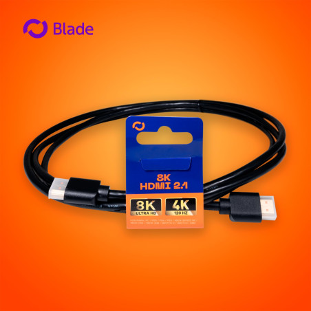 BLADE - Câble HDMI 2.1 8K 60 Hz, 4 K 120 Hz, 2 m, câble HDMI Ultra Haute Vitesse, Compatible avec PS5/4, XBX, PC, Haute Résoluti