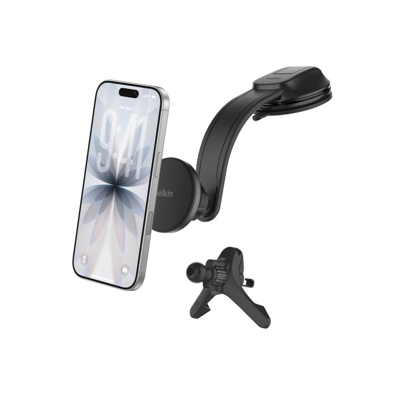 Belkin Chargeur de Voiture sans Fil, Support de Voiture Magnétique avec Câble USB-C, Compatible MagSafe, Recharge Rapide pour iP Belkin Chargeur de Voiture sans Fil, Support de Voiture Magnétique avec Câble USB-C, Compatible MagSafe, Recharge Rapide pour iP