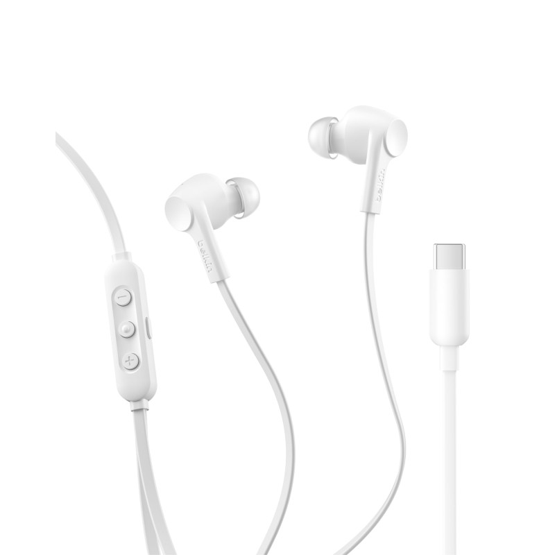 Belkin SoundForm Écouteurs Filaires ANC avec Connecteur USB-C, Écouteurs Intra-Auriculaires avec Microphone, pour iPhone 17, iPh Belkin SoundForm Écouteurs Filaires ANC avec Connecteur USB-C, Écouteurs Intra-Auriculaires avec Microphone, pour iPhone 17, iPh