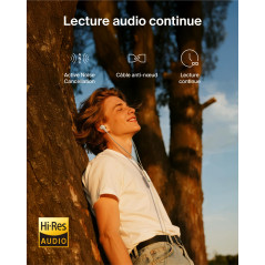 Belkin SoundForm Écouteurs Filaires ANC avec Connecteur USB-C, Écouteurs Intra-Auriculaires avec Microphone, pour iPhone 17, iPh