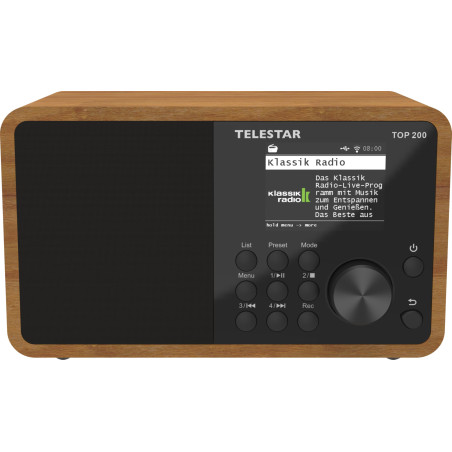 TELESTAR Top 200 – Radio Dab Plus -Internet (Mono, 10 W, Bluetooth Audio-Streaming & Fonction émetteur, Enregistrement USB, syst