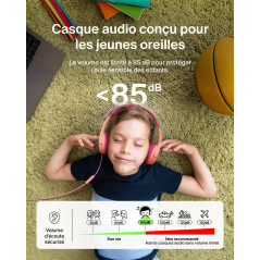 Belkin SoundForm Mini Casque Audio Enfant Filaire avec connecteurs USB-C et 3,5 mm, Micro et Autocollants, Volume de 85dB Max., 