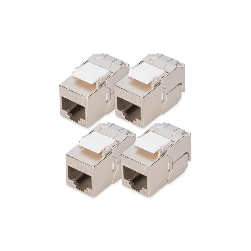 DIGITUS Module Keystone Cat-6A blindé – 4 pièces – Version courte – Prise RJ45 – 500 MHz 10GBase-T – AWG 26-22 – Design élégant DIGITUS Module Keystone Cat-6A blindé – 4 pièces – Version courte – Prise RJ45 – 500 MHz 10GBase-T – AWG 26-22 – Design élégant