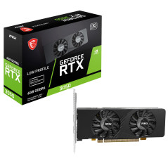 MSI NVIDIA GeForce RTX 3050 LP E 6G OC Carte Graphique - 6 Go GDDR6, 1492 MHz, PCI Express Gen 4, 96 Bits, DP v 1.4a, 2X HDMI 2.